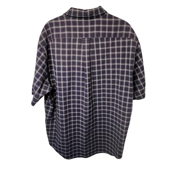 Town Craft L wrinkle free cotton short sleeve button western checkered shirt - Picture 3 of 7